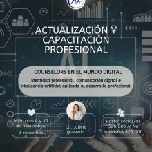 4 y 11/11 – 18,30hs. – “Counselors en el Mundo Digital – IA»