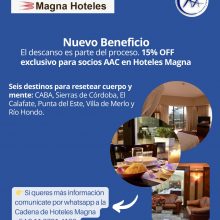 Convenio 15% de descuento en cadena de Hoteles Magna